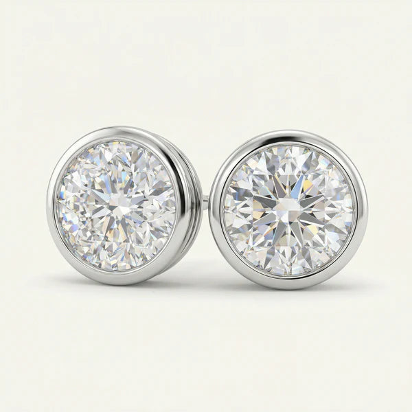 Earring Solitaire Stud 6mm Bezel
