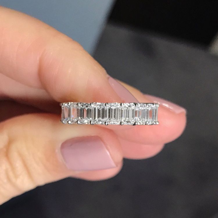 10 Stone Emerald Half Eternity Ring