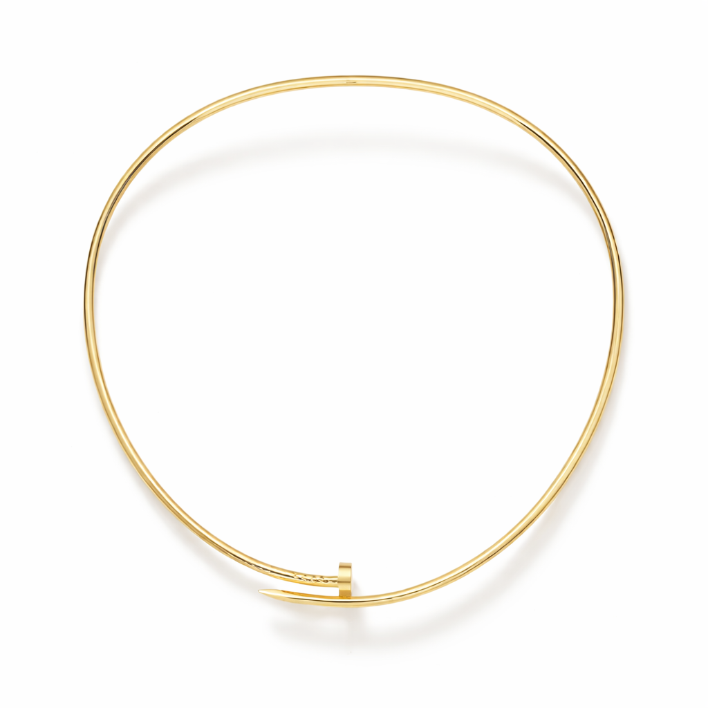 Diamond Nail Gold Choker Necklace