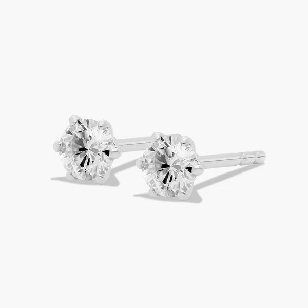 6 Prong Round Brilliant Stud Earrings