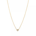 18K Thick Gold Plated Solitaire Diamond Necklace