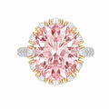 Blush Royale Halo Ring – Pink Diamond-Inspired Statement Ring
