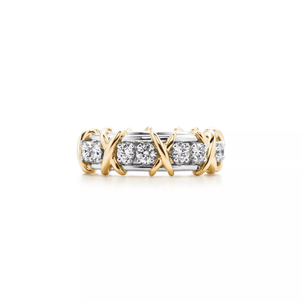 18K Thick Gold Plated Diamond Band Ring