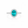 Ocean Halo Ring – Paraiba-Inspired Blue Statement Ring