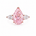 Rosé Majesty Pear Pink Three-Stone Ring