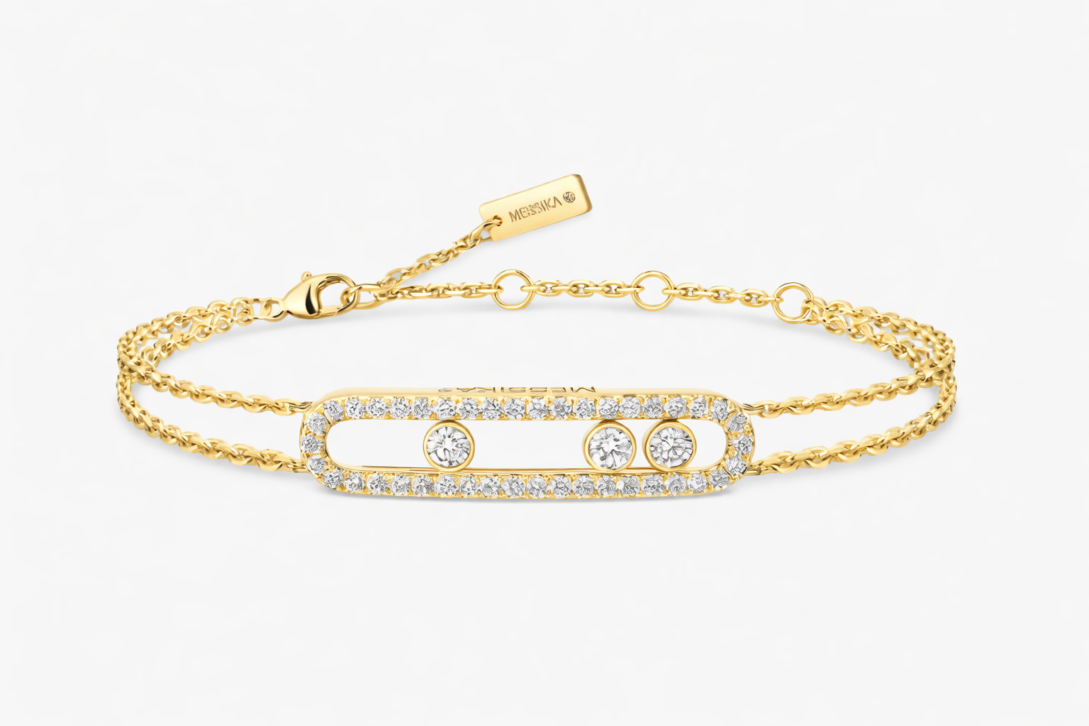 Luxury Diamond Link Bracelet – 18K Gold Plated | Elegant Minimal Chain Design