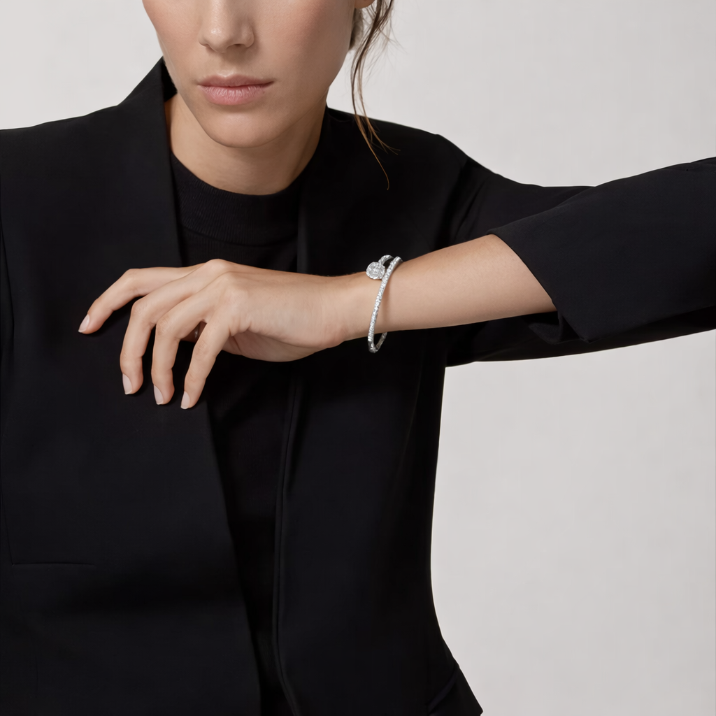 Diamond Nail Bangle Bracelet