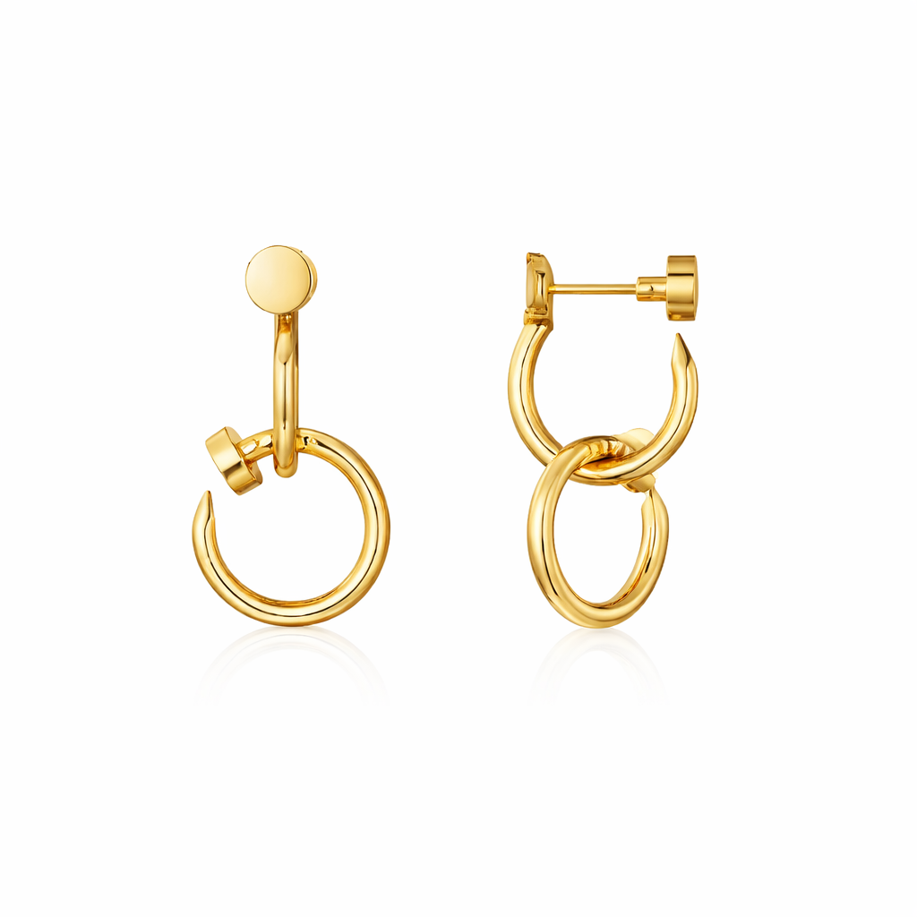 Double Nail Hoop Earrings