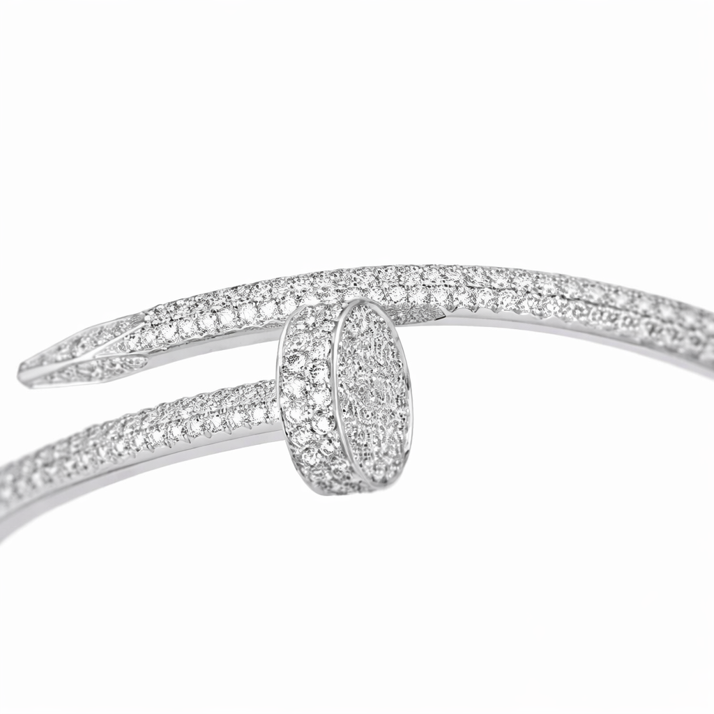 Diamond Nail Bangle Bracelet
