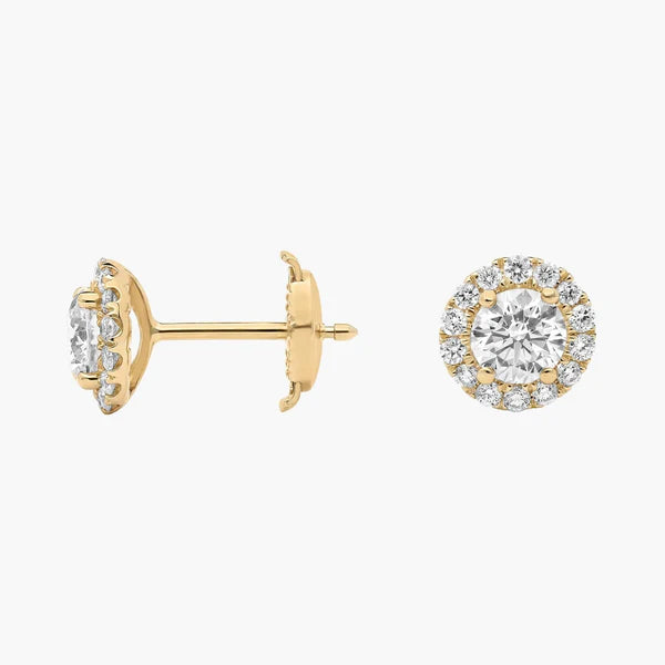 Round Halo Studs Earrings
