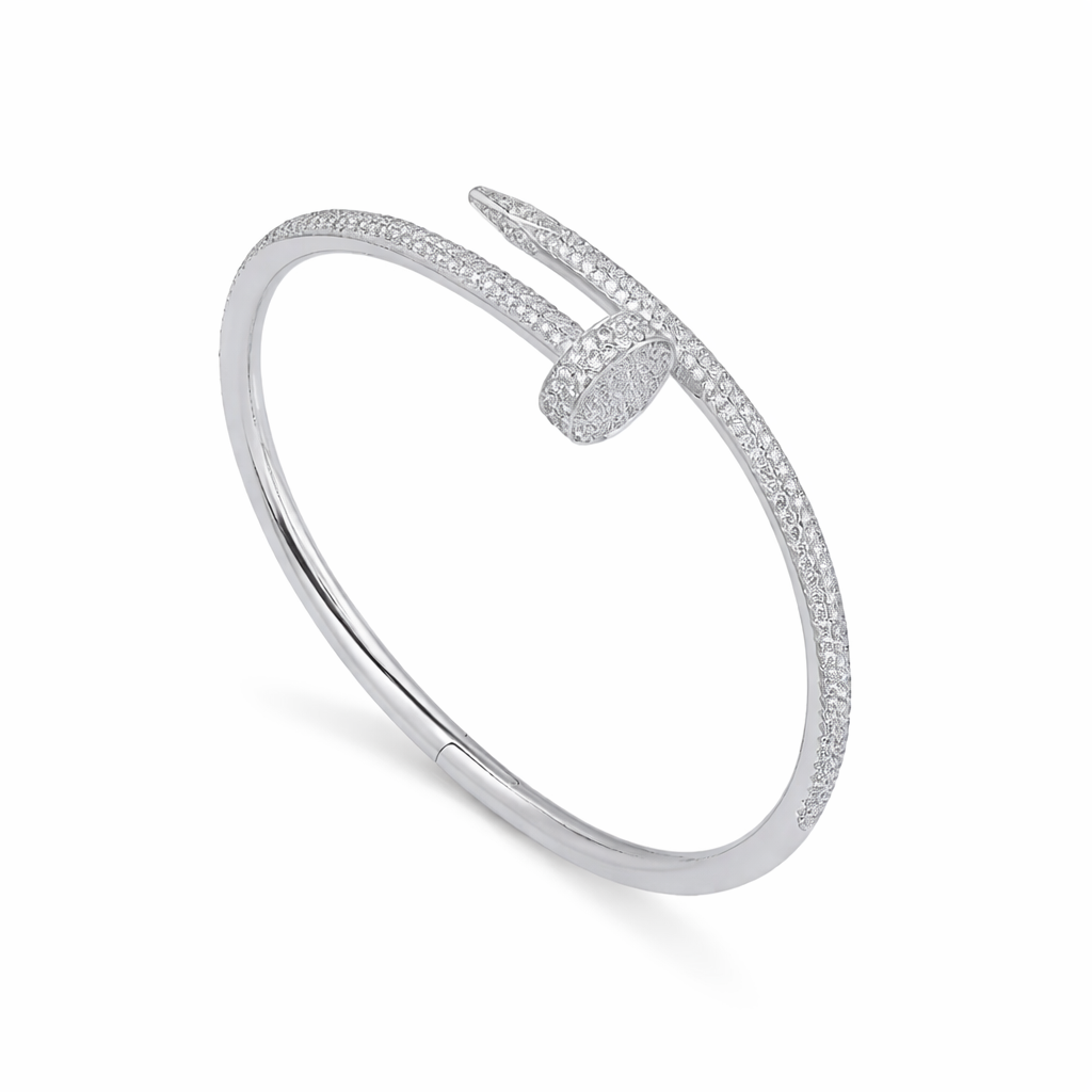 Diamond Nail Bangle Bracelet