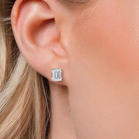 Emerald Cut Studs Earrings