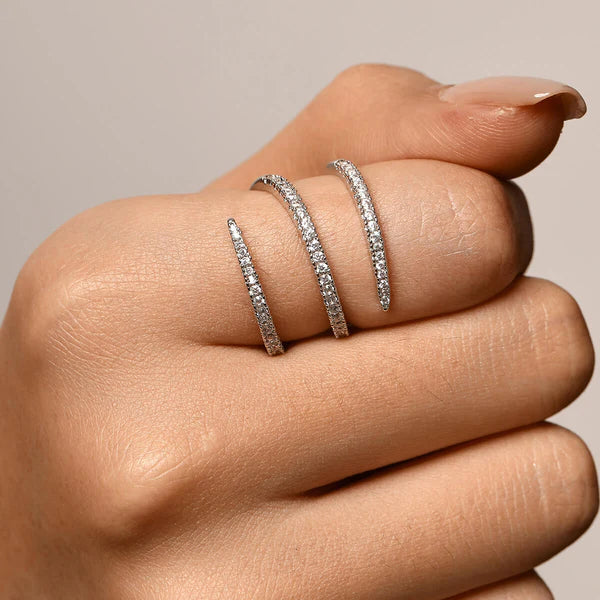 pave spiral ring