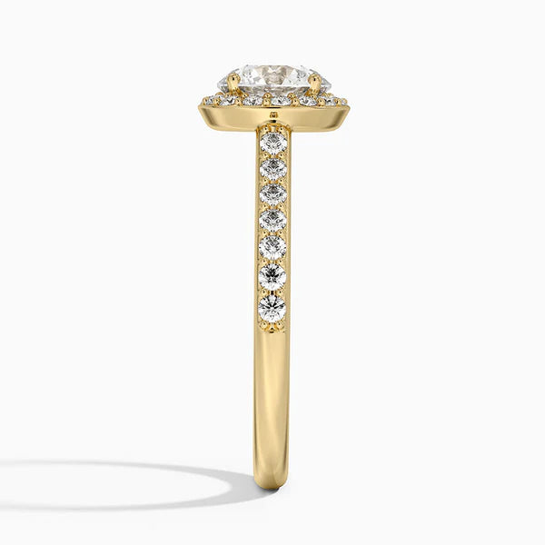 halo round engagement ring