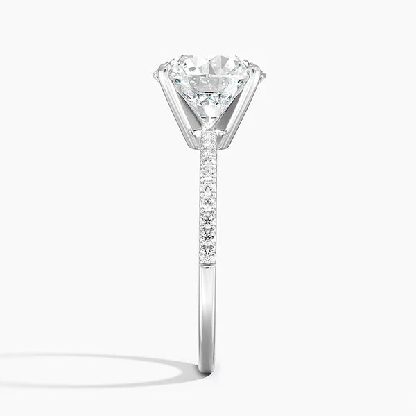 3ct Solitaire Ring on Half Eternity Band