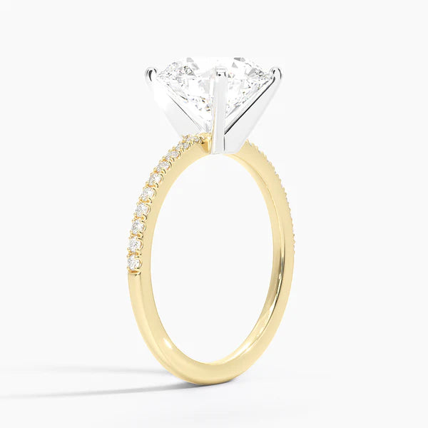 3ct Solitaire Ring on Half Eternity Band