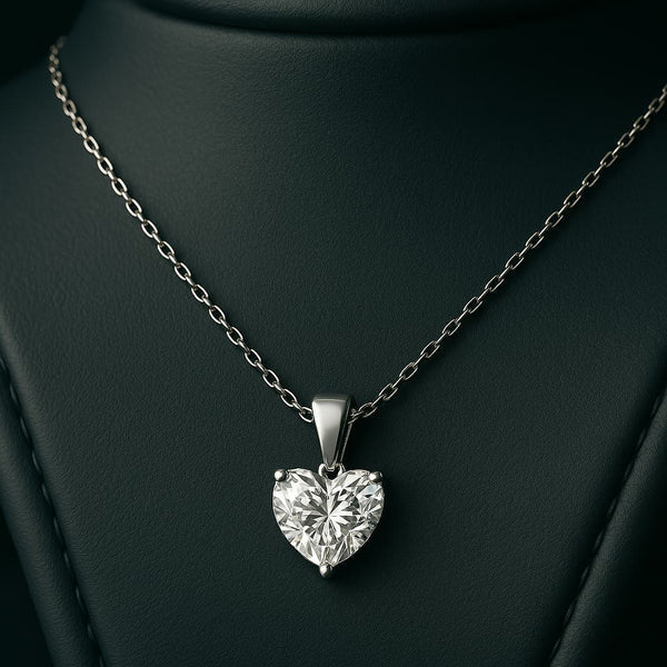 solitaire heart pendant