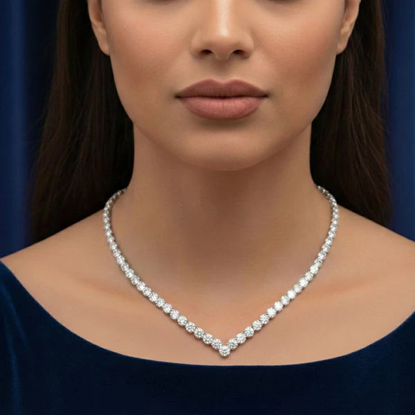 V-Tennis Moissanite Necklace