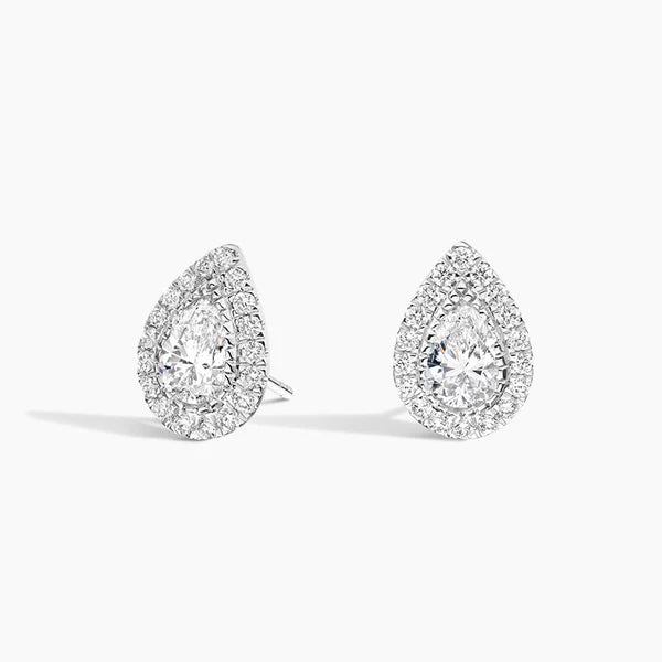 Pear Pave Stud Earrings