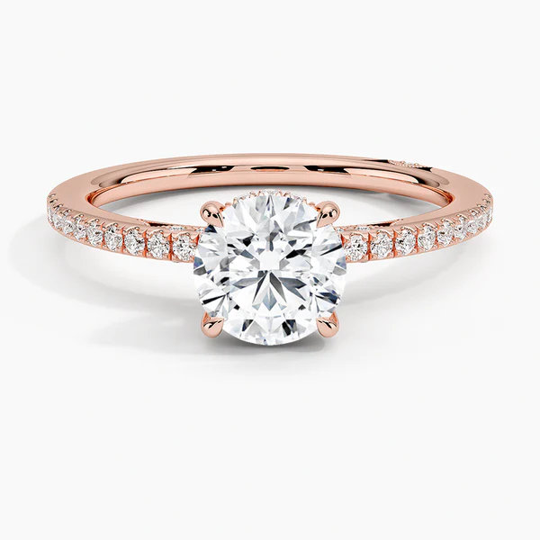 3ct Solitaire Ring on Half Eternity Band