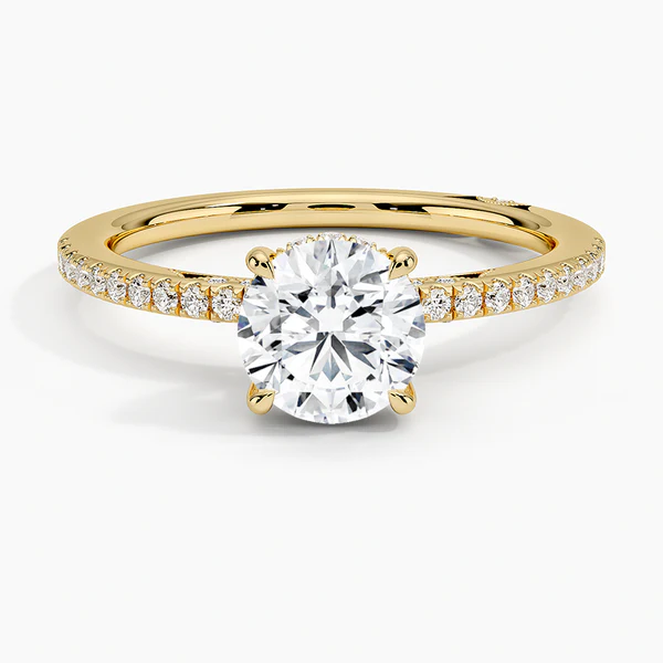 3ct Solitaire Ring on Half Eternity Band