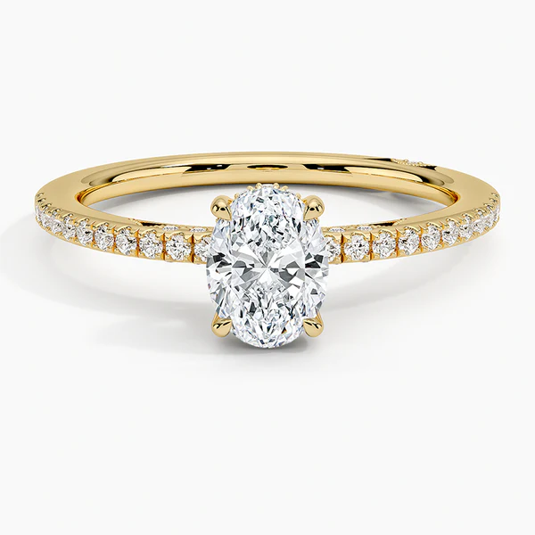 oval pave engagement ring