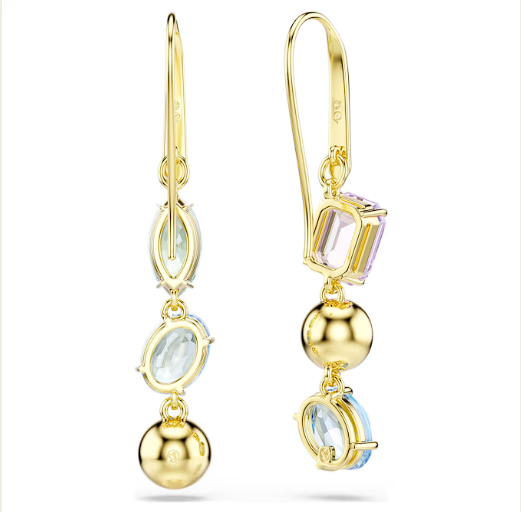 Colorful Moissanite Drop Earrings – 18K Gold Plated