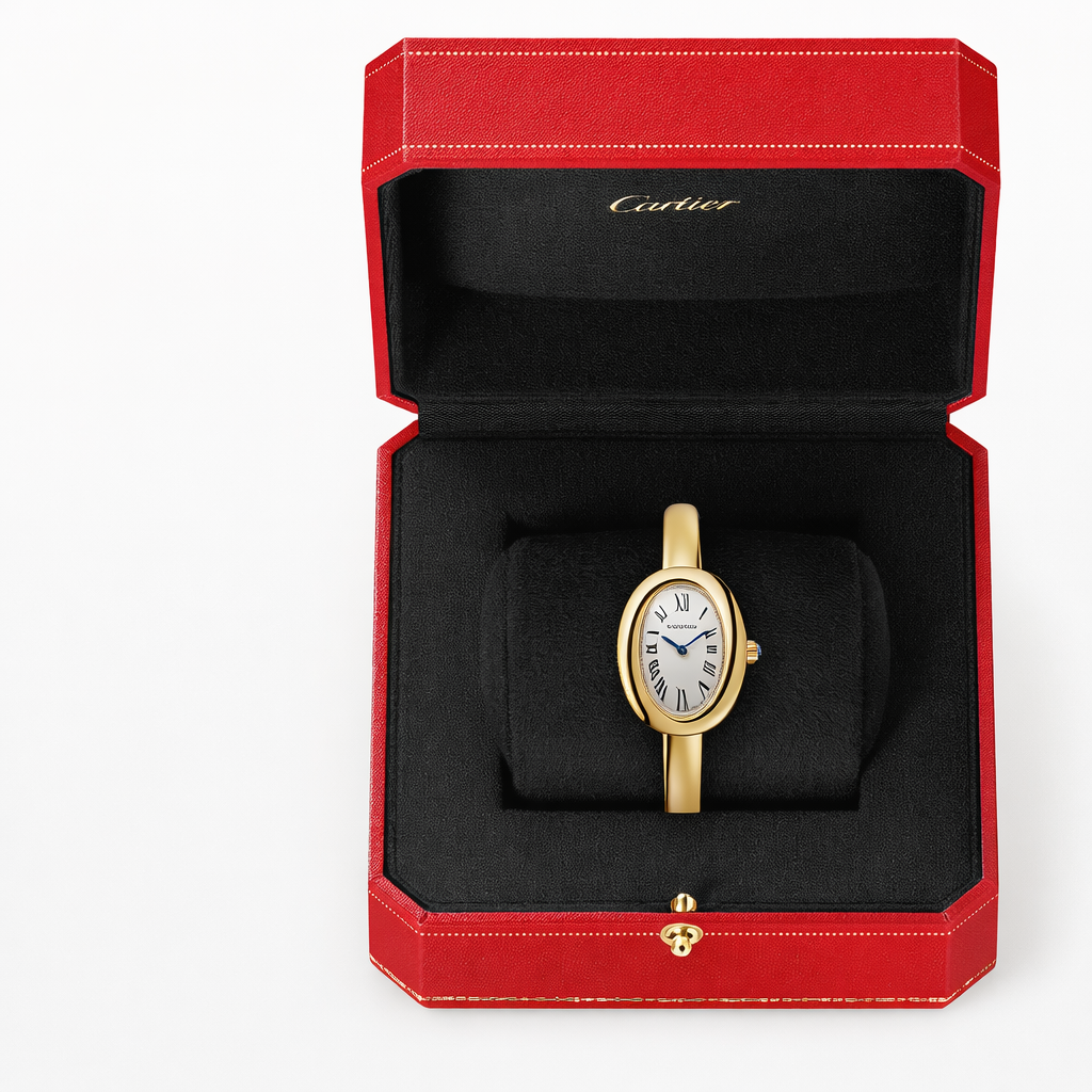 Elegant Oval Gold Bangle Watch – Luxury Paris Style