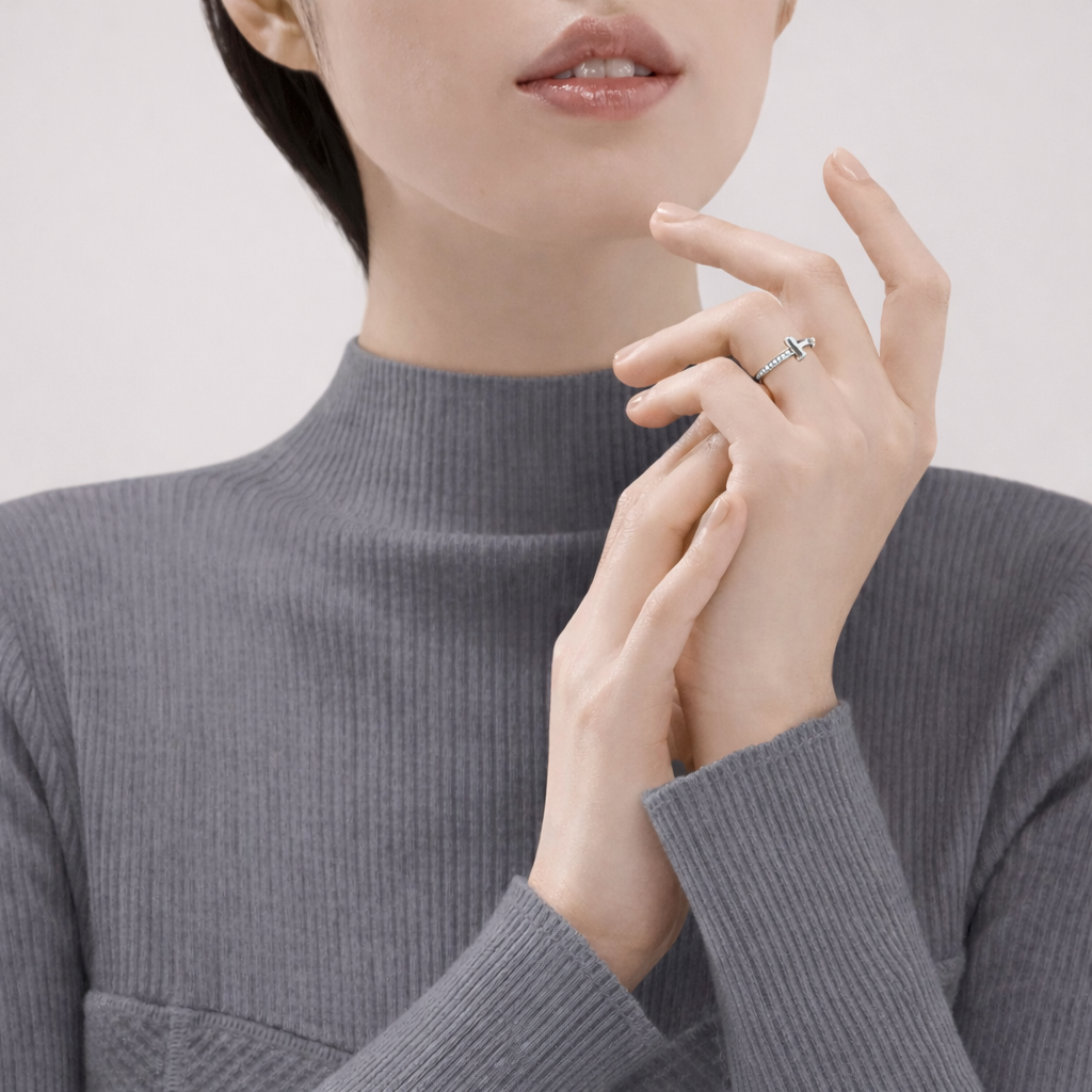 18K Thick Gold Plated Knot Ring – Minimalist Luxury Adjustable Ring