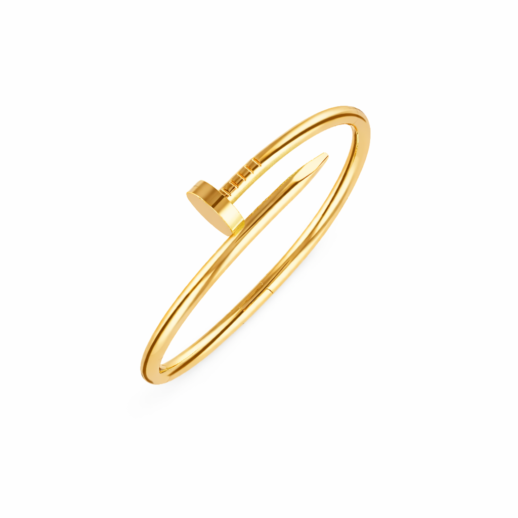 18K Gold Plated Nail Bracelet for Women | Waterproof Gold Bangle