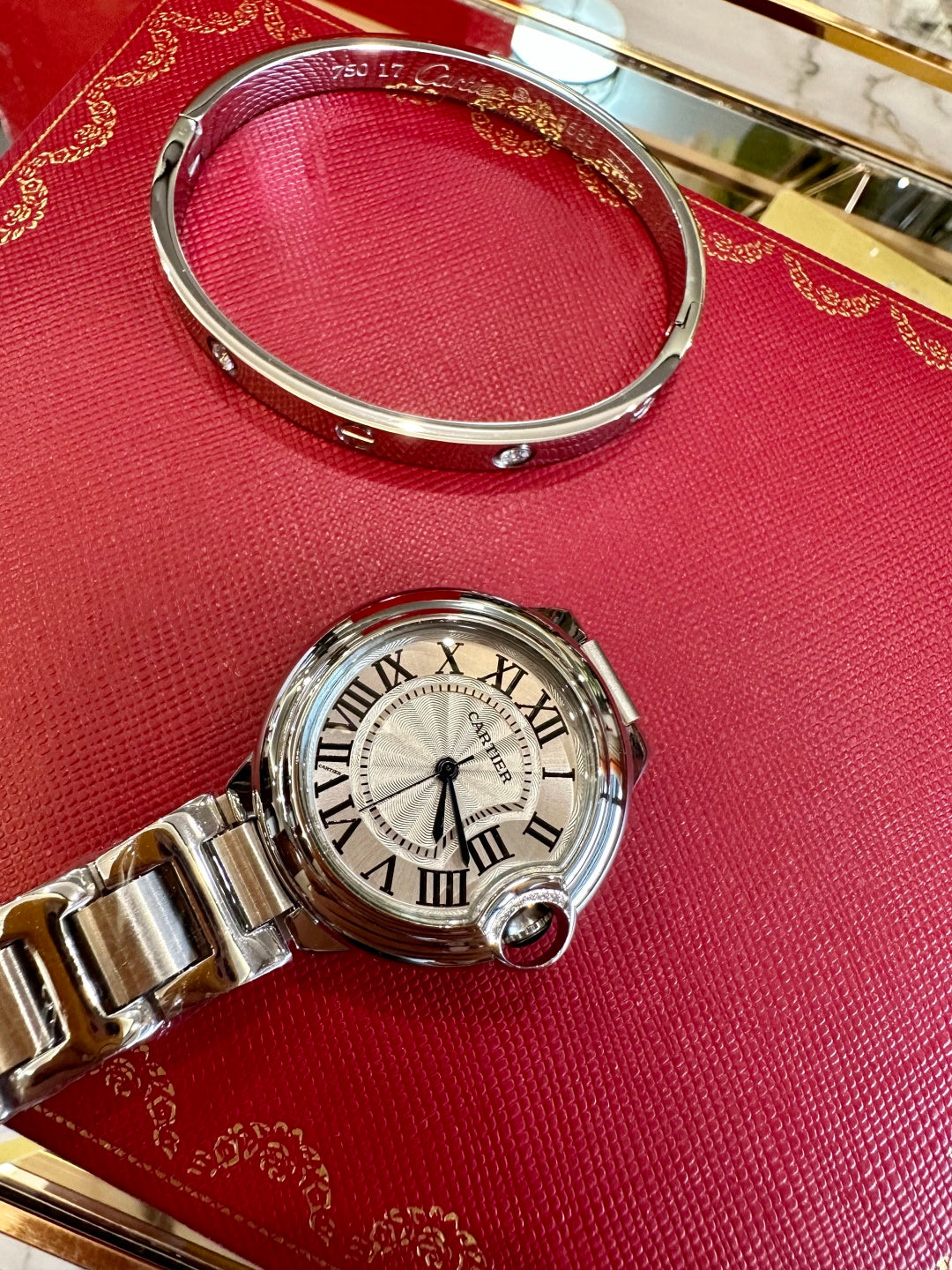 Ballon Bleu Diamond Bezel Stainless Steel Watch Set