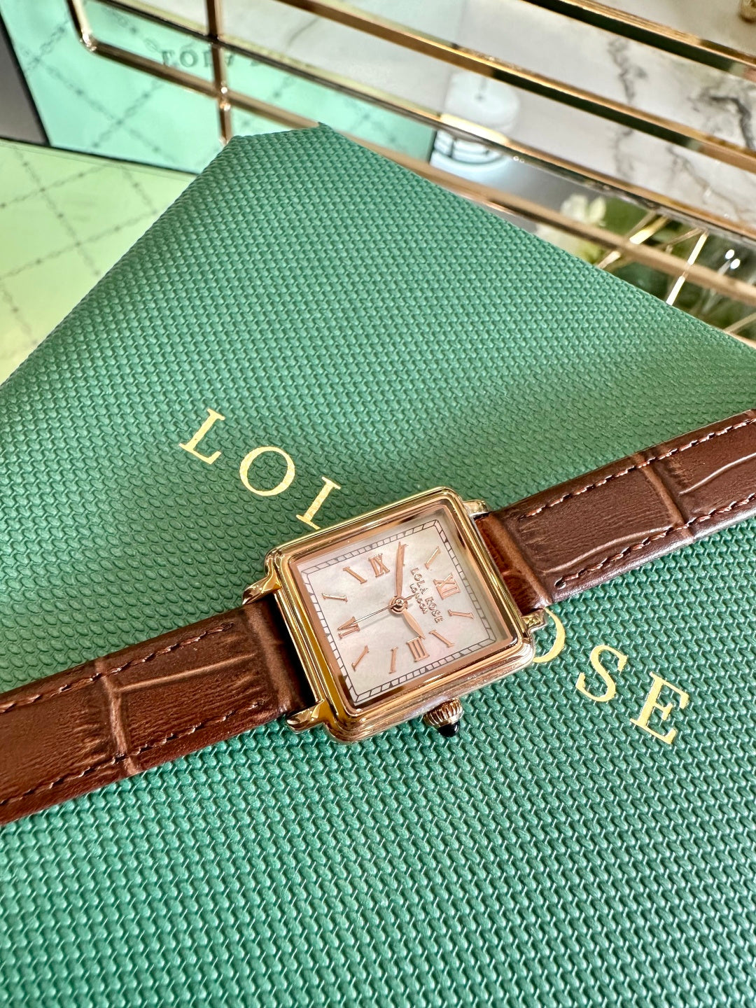 Classic Rectangular Leather Watch