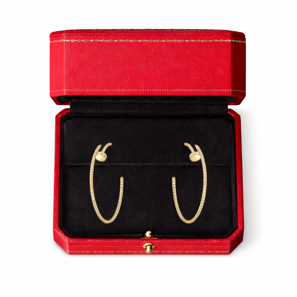 Diamond Nail Hoop Earrings