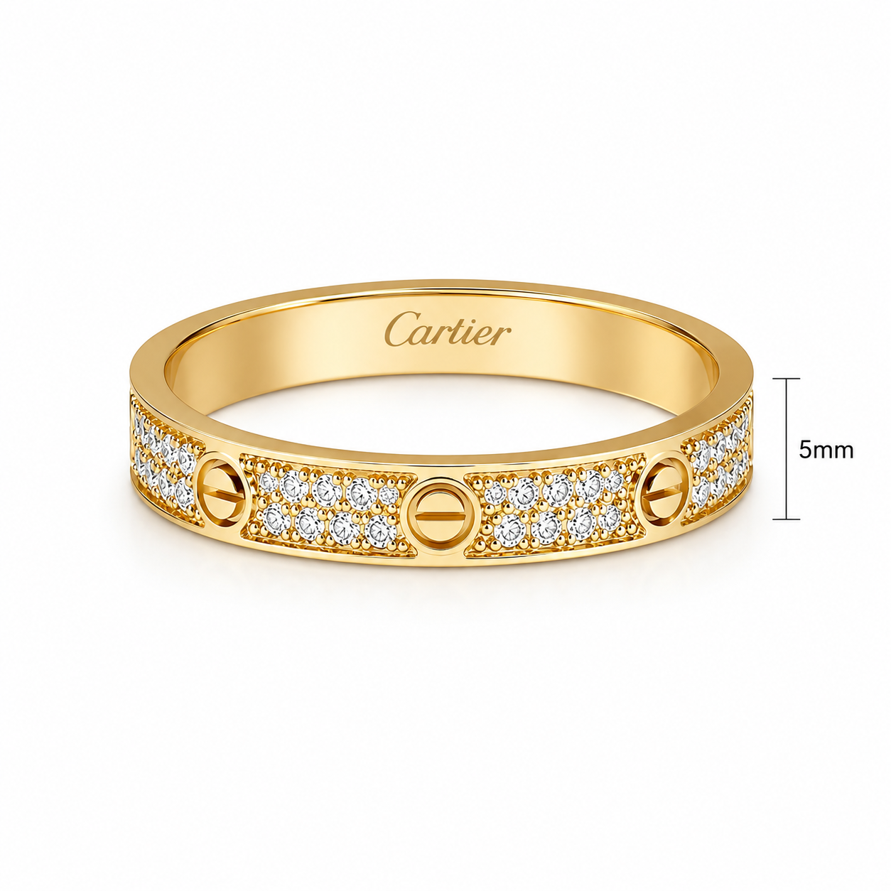 Crystal Screw Love Band Ring