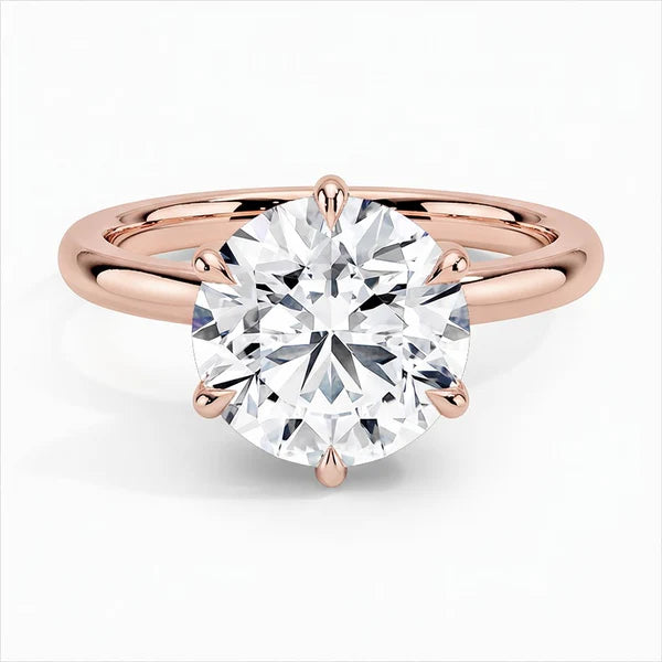 5ct solitaire round engagement ring