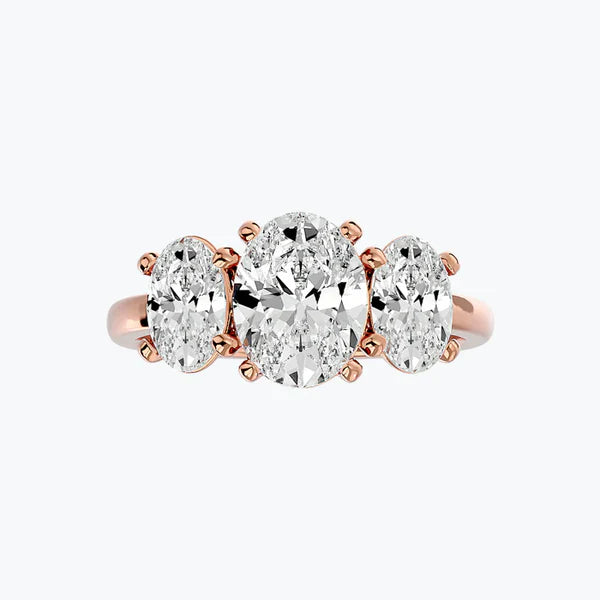 3 Stones Oval Cut Dress Ring