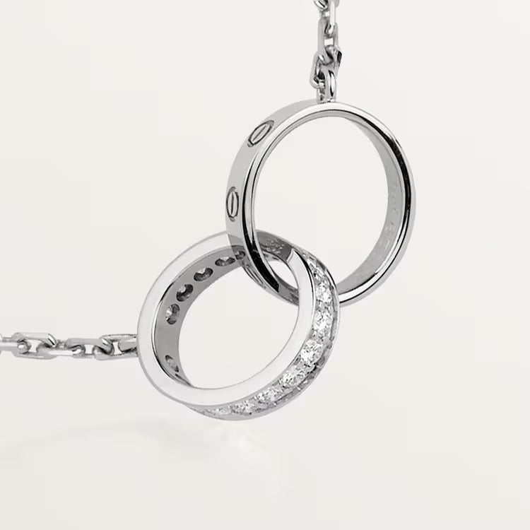 LOVE pendant, half-paved