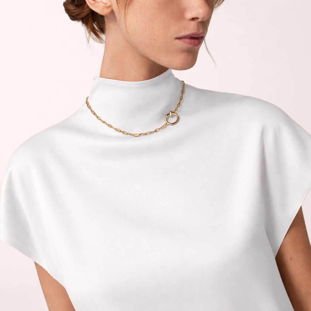 Diamond Nail Chain Necklace