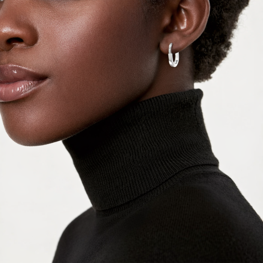 18K Thick Gold Plated Minimalist Hoop Earrings