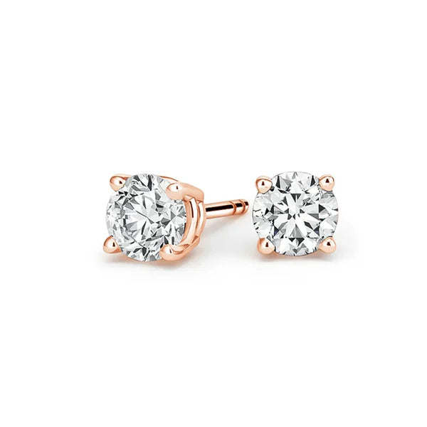 6 Prong Round Brilliant Stud Earrings
