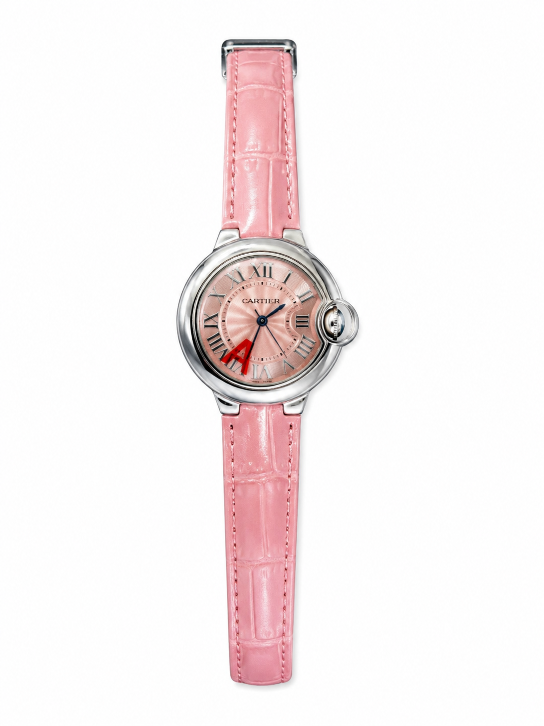 Pink Leather Luxury Watch – Silver Edition