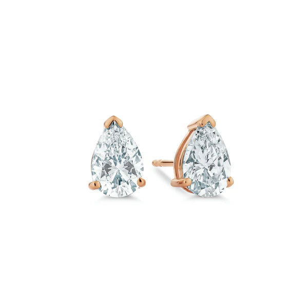 3 Prong Teardrop Stud Earring