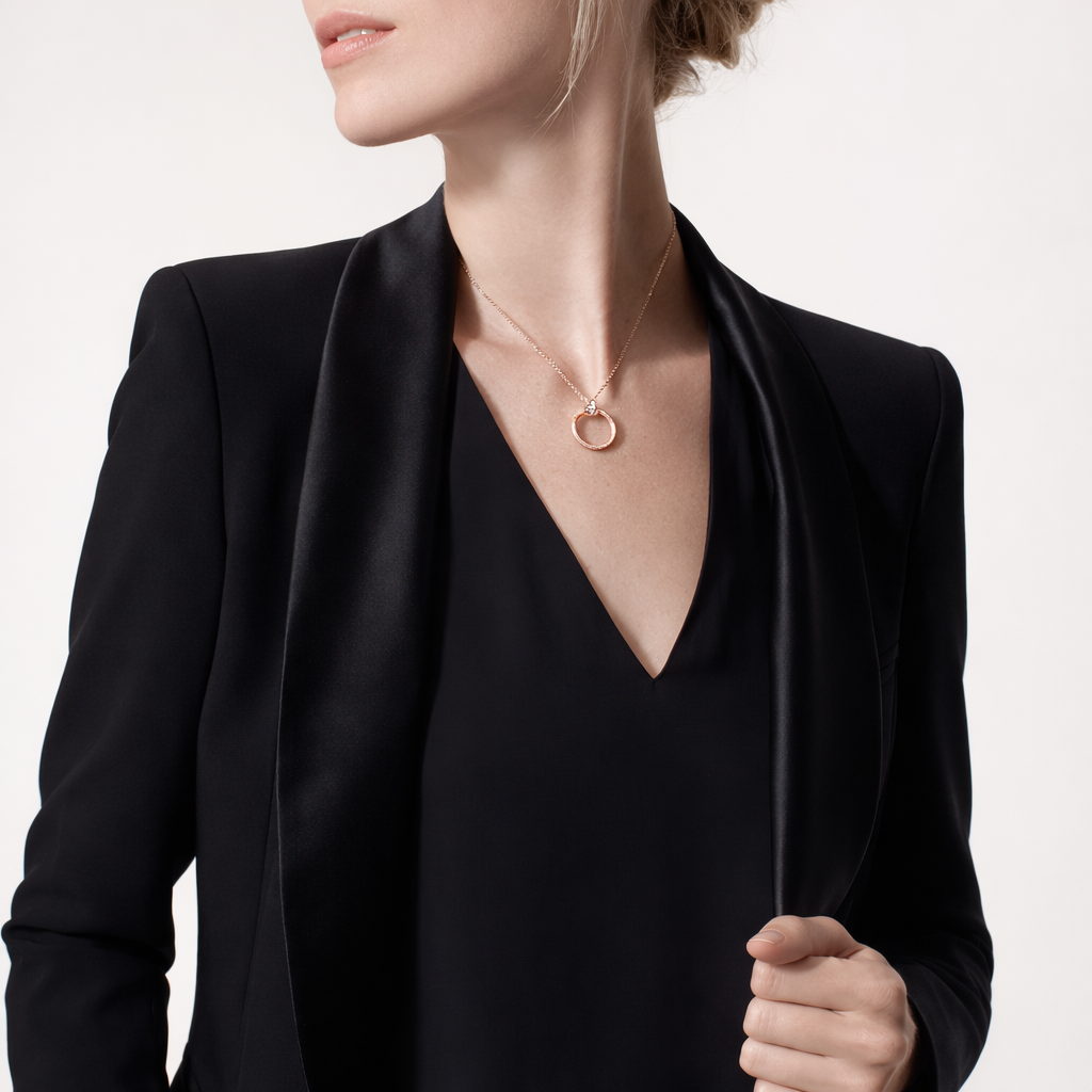 Luxury Circular Lock Gold Necklace