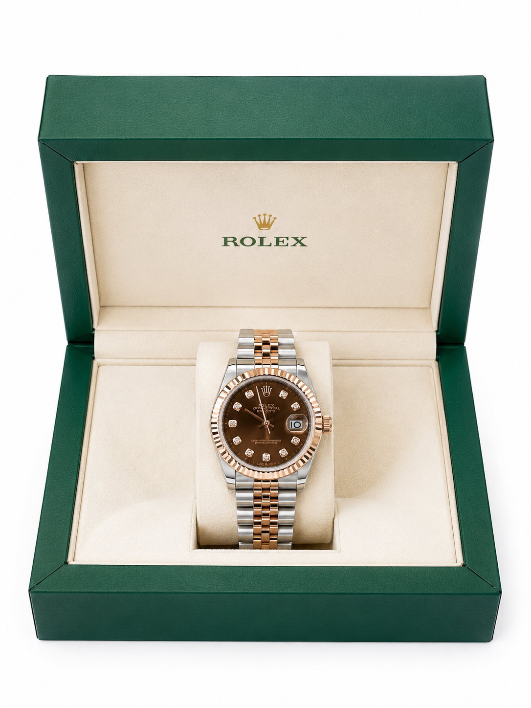Luxury Two-Tone Jubilee Diamond Date Watch – Brown Dial