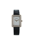 CH Première Diamond White Dial Black Leather Watch