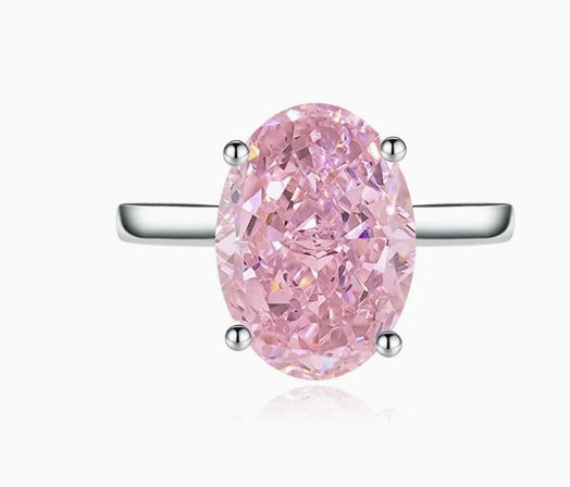 Pink Majesty Solitaire Ring – Oval Pink Diamond Inspired Ring
