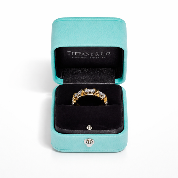 18K Thick Gold Plated Diamond Band Ring