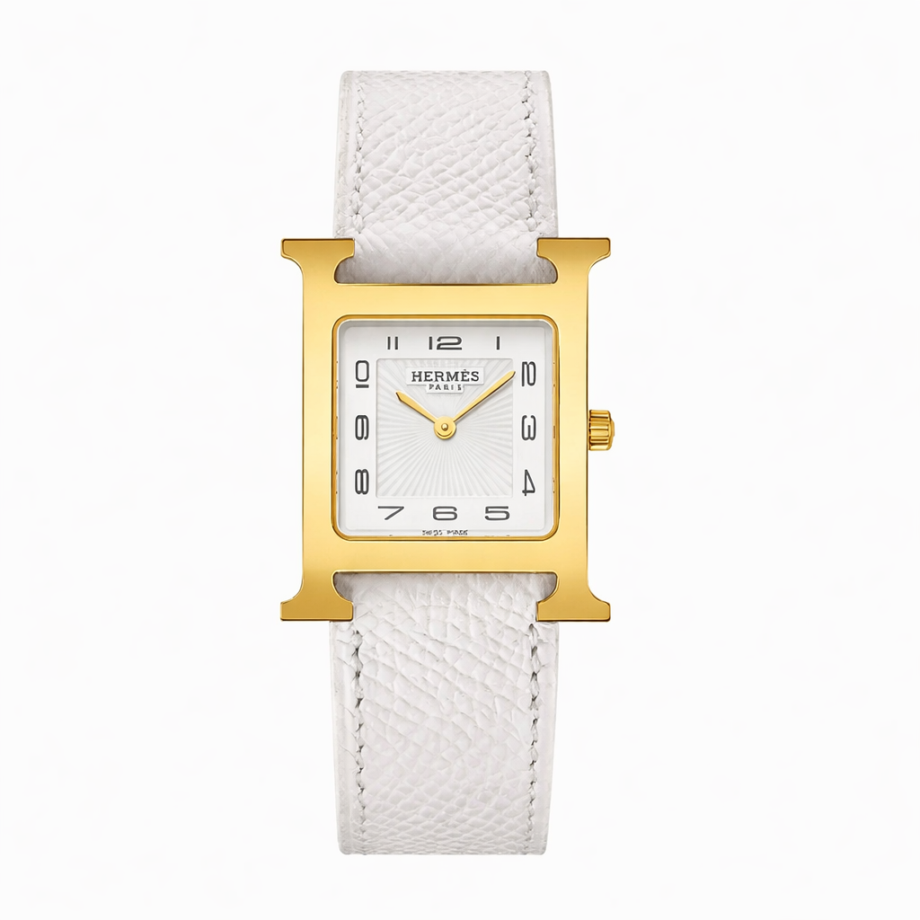 Luxury H-Shape Leather Watch – Elegant Square Dial Women’s Fashion Watch