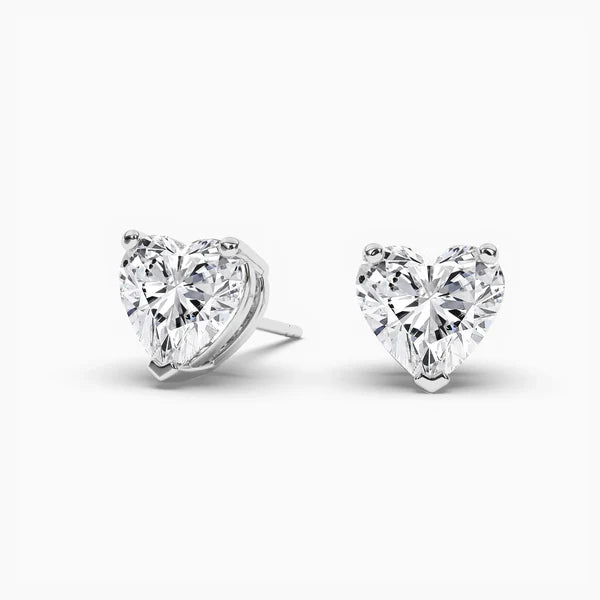 1ct heart shape stud earrings