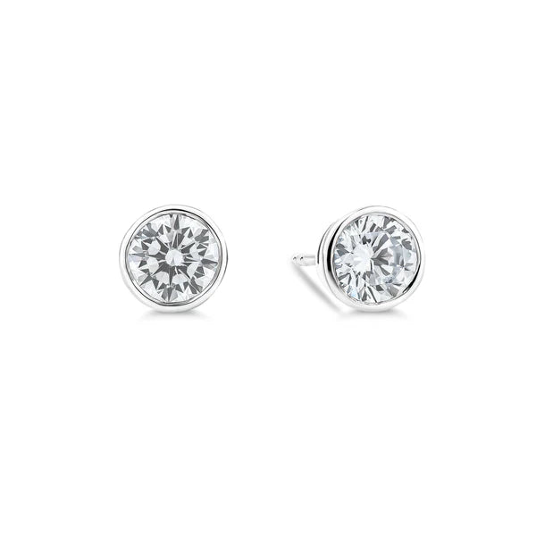 Earring Solitaire Stud 6mm Bezel